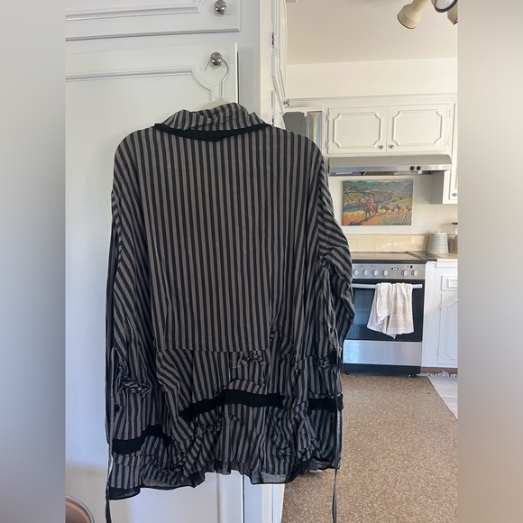 Striped Black and Gray Women's Dress - Picture 5 of 5